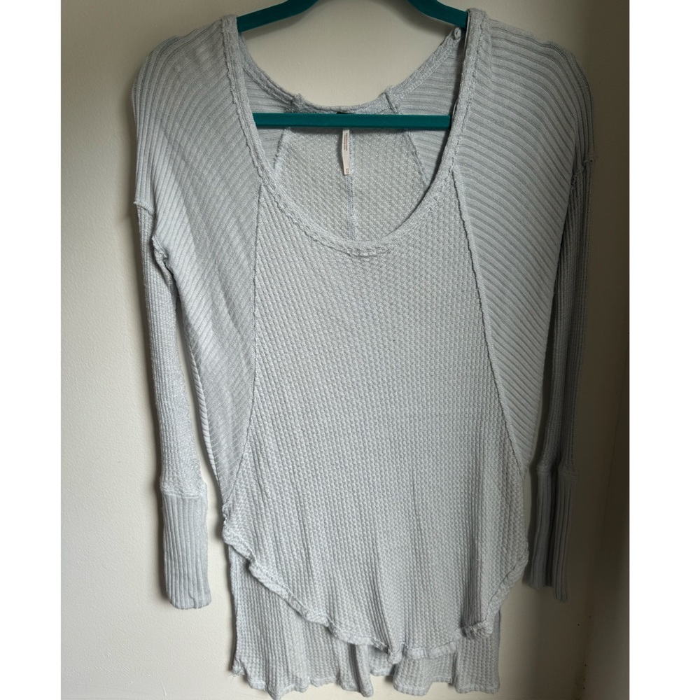 Free People Tunic Top Women Size XS Blue Long Sleeve Casual BOHO